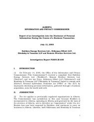 Investigation Report P2005-IR-005 - Office of the Information and ...