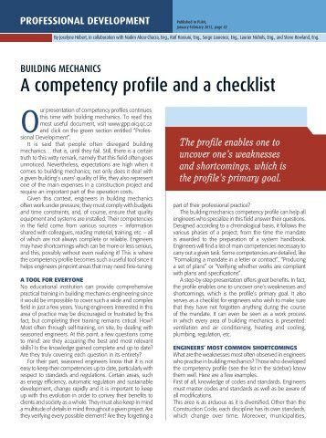 a competency profile and a checklist
