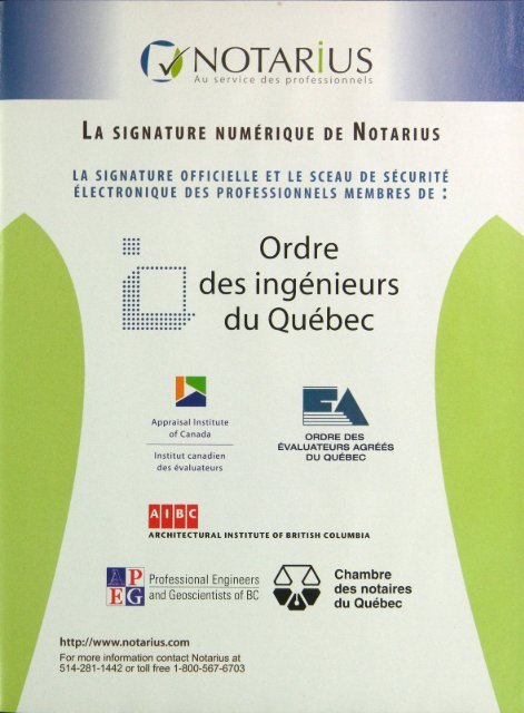 PLAN 2010-1 - Ordre des ingénieurs du Québec