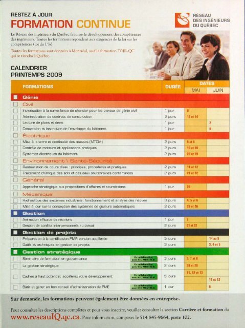 PLAN 2009-3 - Ordre des ingénieurs du Québec