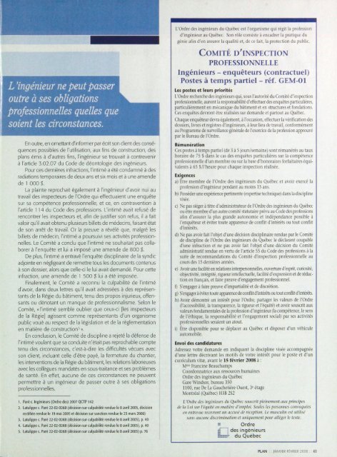 PLAN 2008-1 - Ordre des ingénieurs du Québec