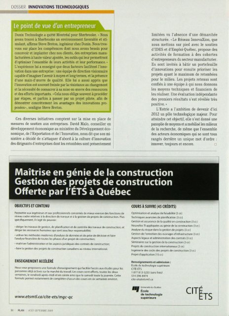 PLAN 2009-6 - Ordre des ingénieurs du Québec