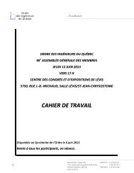 Cahier de travail AGA 2013 - Ordre des ingénieurs du Québec