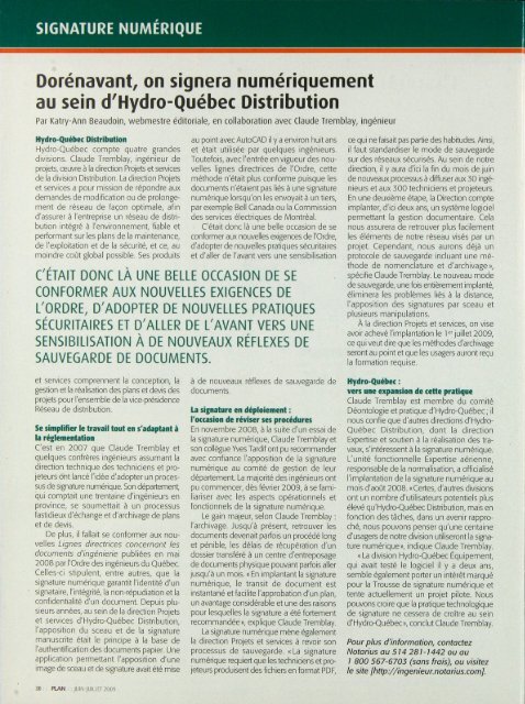 PLAN 2009-5 - Ordre des ingénieurs du Québec