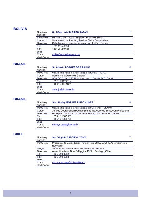 Lista de participantes - OIT/Cinterfor