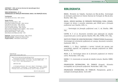 SENAR â¢ ServiÃ§o Nacional de Aprendizagem Rural - OIT/Cinterfor