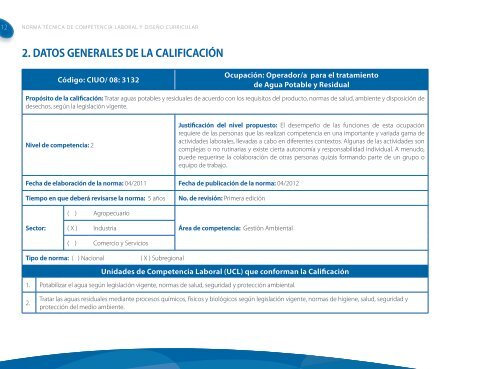 Operador/a para el tratamiento de Agua Potable y ... - OIT/Cinterfor