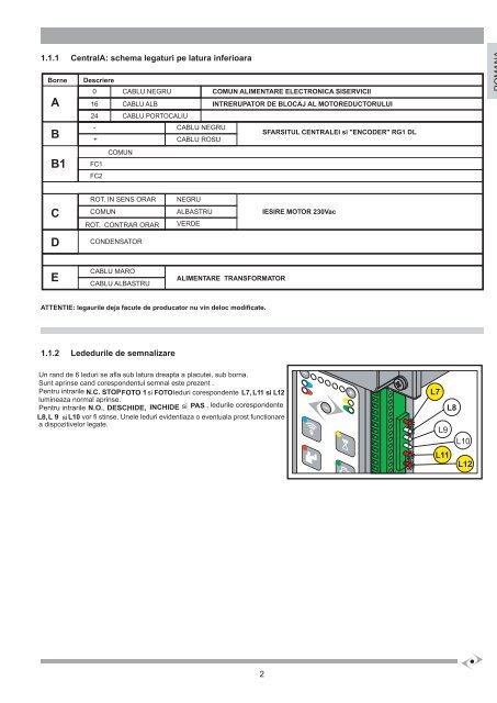 Manual instalare automatizare culisanta LIFE ACER