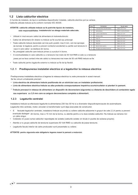 Manual instalare automatizare culisanta LIFE ACER