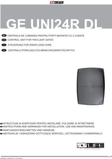Manual instalare automatizare batanta LIFE OPTIMO2
