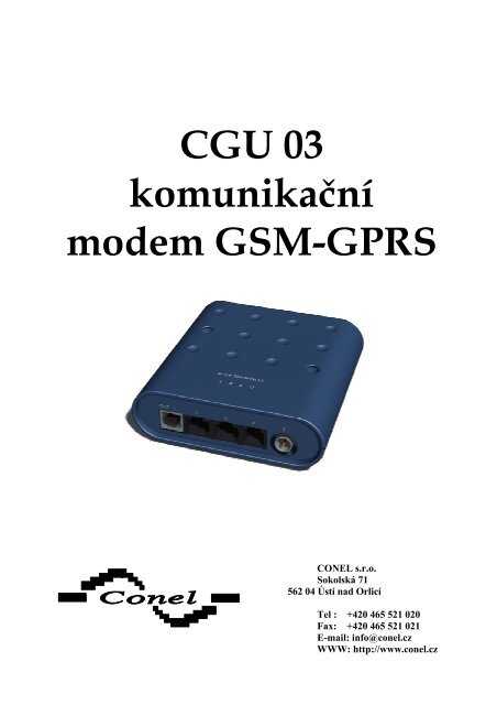 CGU 03 komunikaÄnÃ­ modem GSM-GPRS - Ok1mjo.com