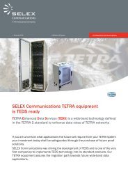 SELEX Communications TETRA equipment is TEDS ready