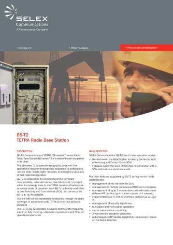 BS-T2 TETRA Radio Base Station - Ok1mjo.com