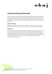 Stellenbeschreibung, Pflichtenheft - Okaj