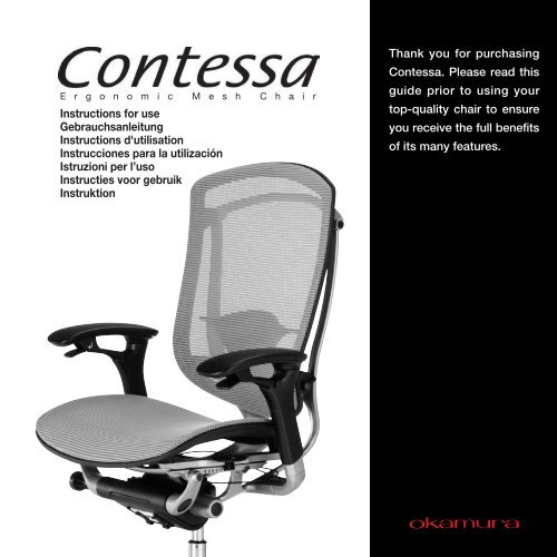 Contessa - Instructions for Use - Okamura Corporation