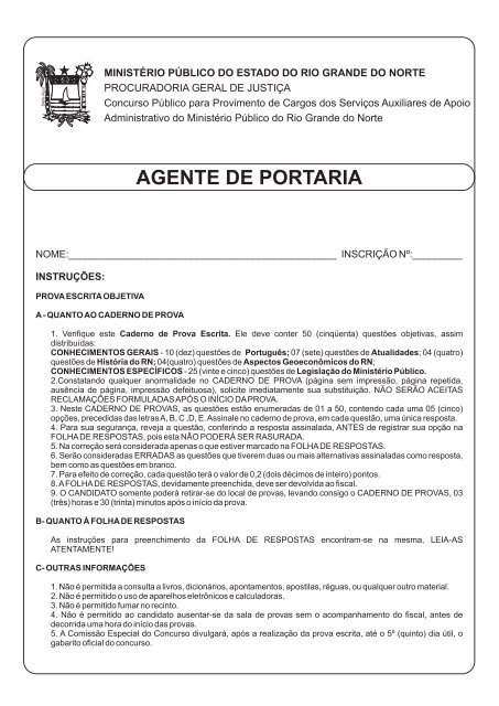 PDF) PROVAS Conhecimentos Gerais Conhecimentos Específicos