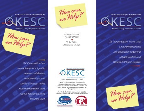 Oklahoma Employer Services Center Brochure