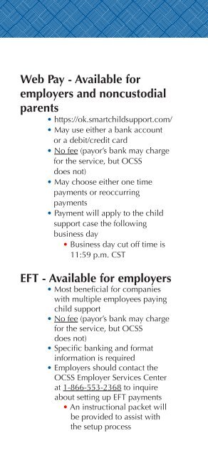 Oklahoma Child Support Service Payment Options