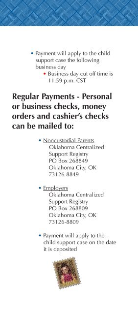 Oklahoma Child Support Service Payment Options