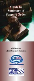 Guide to Summary of Support Order - Oklahoma Department of ...