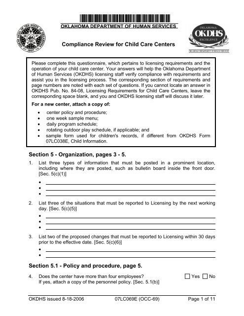 Form 07LC069E (OCC-69) - Oklahoma Department of Human ...