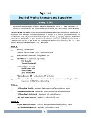 Agenda - Oklahoma Board of Medical Licensure and Supervision