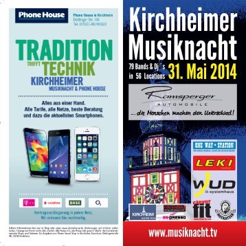 Programmheft Kirchheimer Musiknacht 2014