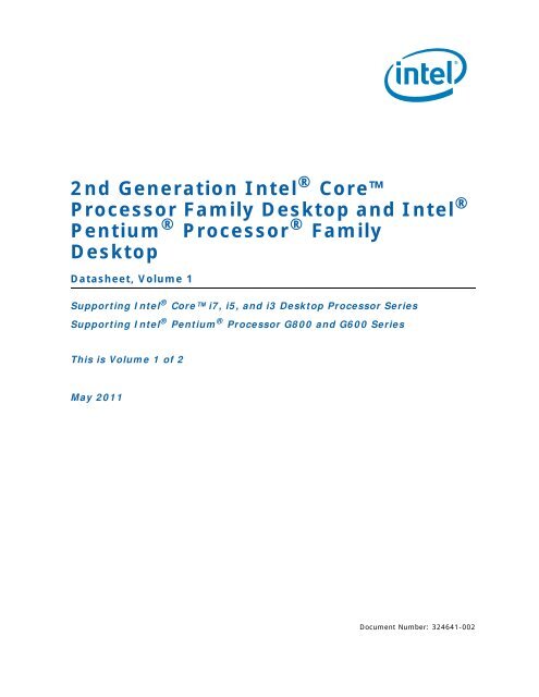 2nd Generation IntelÂ® Coreâ„¢ Processor Family ... - Oktabit SA