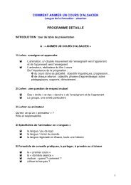 comment animer un cours d'alsacien programme detaille - OLCA