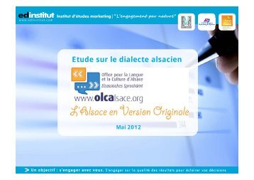 Etude sur le dialecte alsacien OLCA / EDinstitut de 2012 (PDF, 1 Mo)