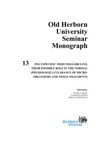Monograph 13 Complete Volume - Old Herborn University - Welcome