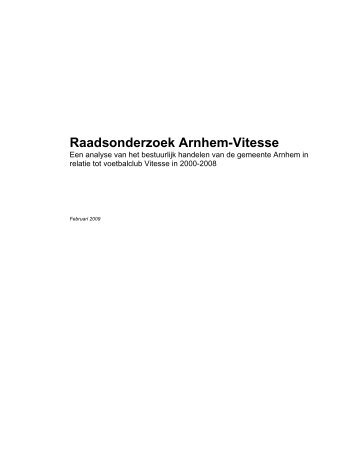 Raadsonderzoek Arnhem-Vitesse - Gemeente Arnhem
