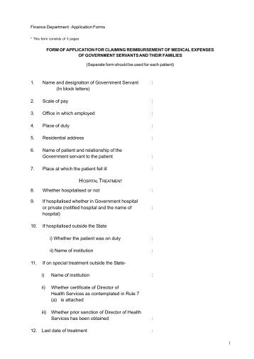 Form of Application for Claiming reimbursement ... - Old.kerala.gov.in