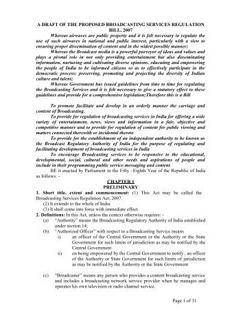 Draft of the Proposed Broadcasting Services ... - Old.kerala.gov.in