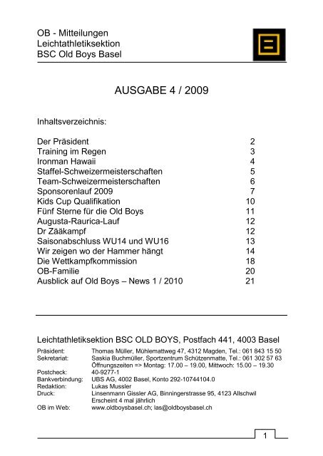 OB News 4/2009 - BSC Basel
