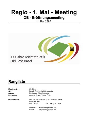 Rangliste 1_Mai 2007 - BSC Basel