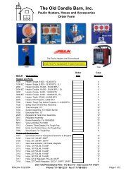 Old Candle Barn - Paulin Heater Order Form