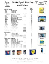 Old Candle Barn - Rayovac Wholesale Order Form