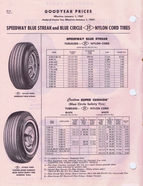 AUTOMOBILE TIRES AND TUBES - The Old Car Manual Project