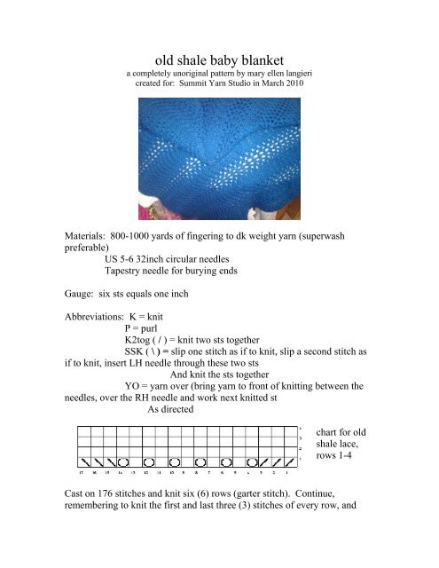 Baby Needles Chart