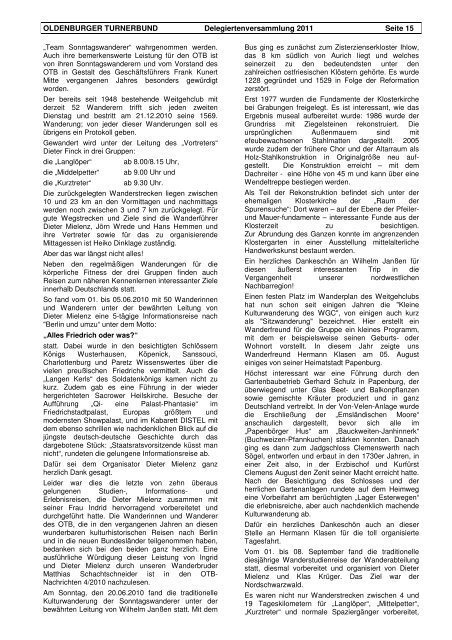 Info InformationsbroschÃ¼re 2011 Auszug - Oldenburger Turnerbund