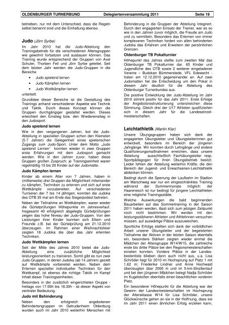 Info InformationsbroschÃ¼re 2011 Auszug - Oldenburger Turnerbund