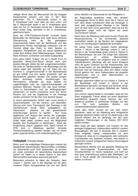 Info InformationsbroschÃ¼re 2011 Auszug - Oldenburger Turnerbund