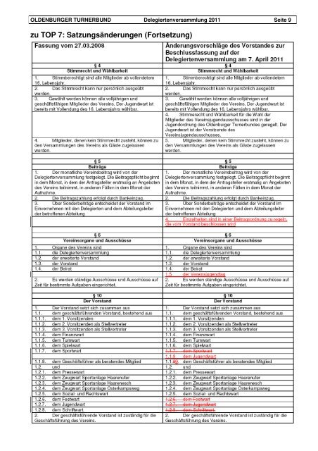 Info InformationsbroschÃ¼re 2011 Auszug - Oldenburger Turnerbund