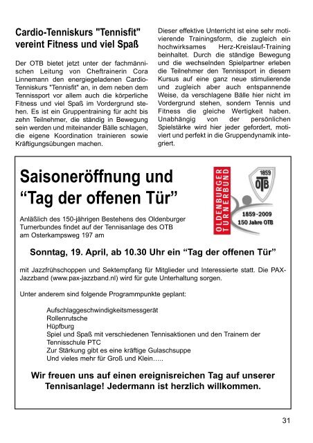 OTB-Mitteilungen 1/2009 - Oldenburger Turnerbund