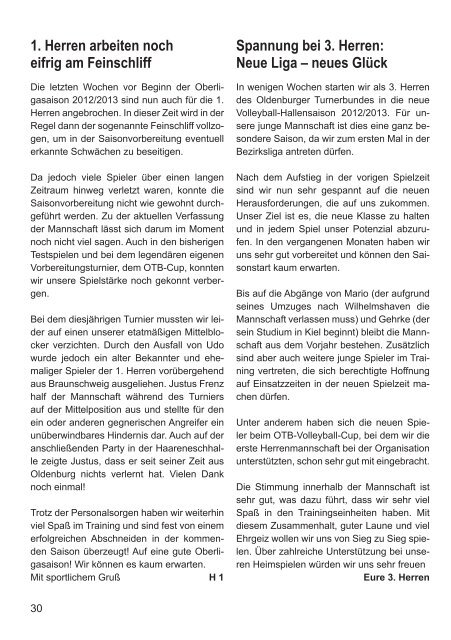 OTB-Mitteilungen 3/2012 - Oldenburger Turnerbund