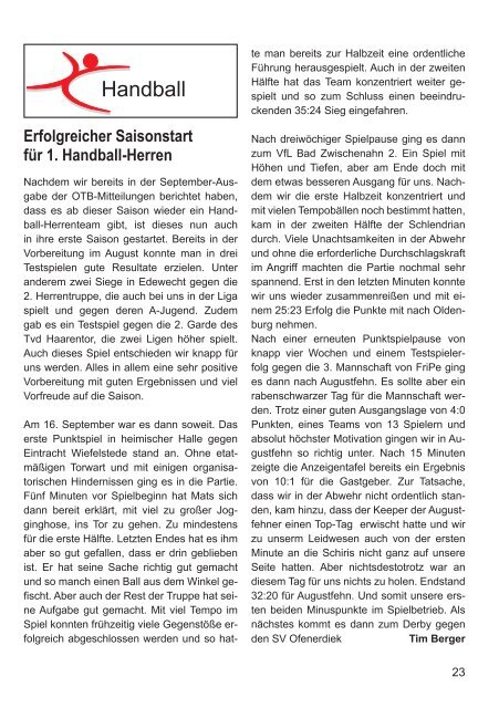 OTB-Mitteilungen 4/2012 - Oldenburger Turnerbund