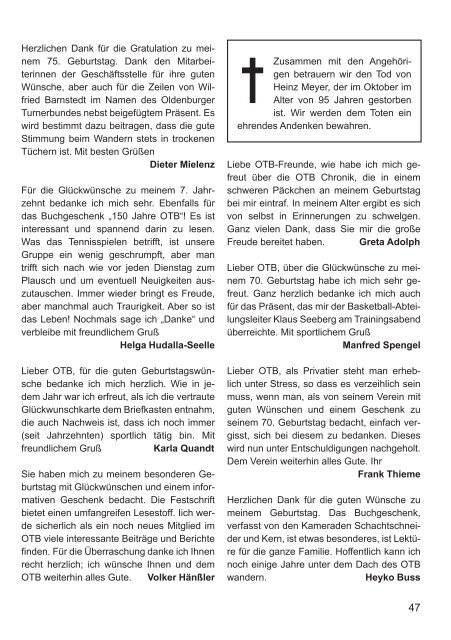 OTB-Mitteilungen 4/2012 - Oldenburger Turnerbund