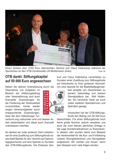 OTB-Mitteilungen 4/2011 - Oldenburger Turnerbund