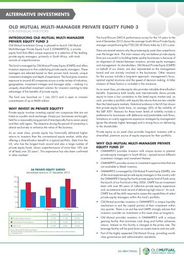 An introduction to Old Mutual Private Equity Secondary Fund 1 ...